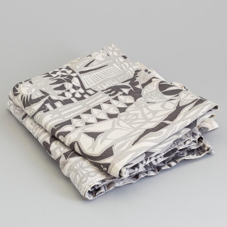 STIG LINDBERG, textil, 5 delar, "Comedia", "Vågorna" samt "Avena", Nordiska Kompaniet, Stockholm.