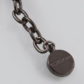 ARMLÄNK SAMT HALSLÄNK, svärtad metall med paste, Givenchy.