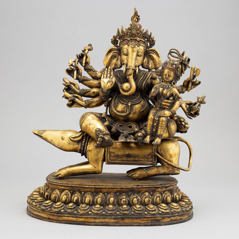 A large Ganesha sculpture, Tibet, 20th Century.