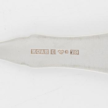 Gafflar 13 st, skedar 10 st, "Uppsala", silver, MGAB, 1900-talets andra hälft.