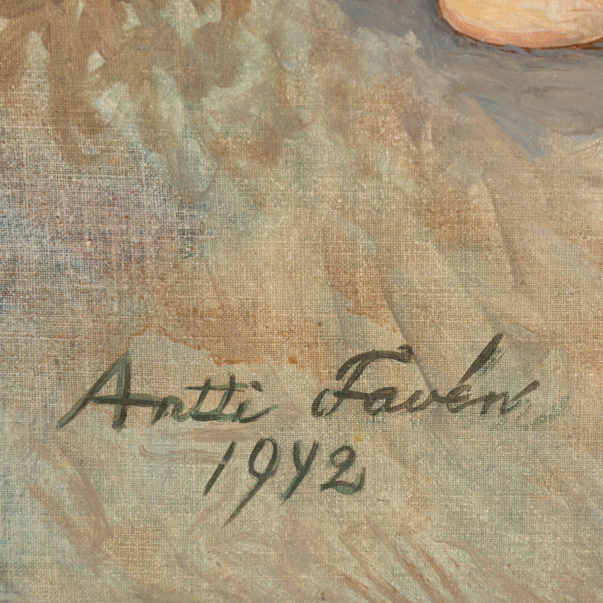 Antti Favén, oil on canvas/paper-panel, signed and dated 1942.