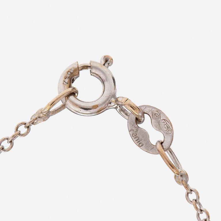 RISTI/RIIPUS, 18K valkokultaa, timantteja n. 0.18 ct yht. A Tillander, Helsinki.