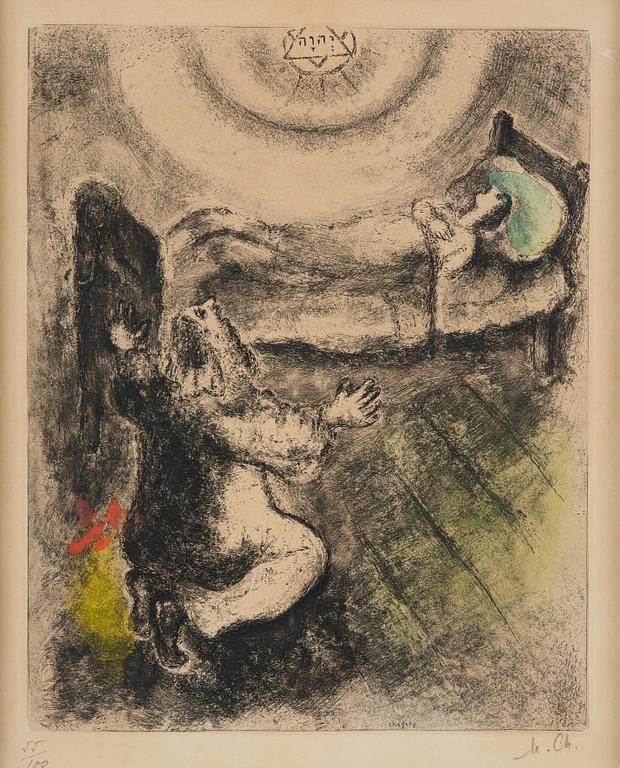 Marc Chagall, "L'Enfant ressuscité par Élie" ur "La Bible".