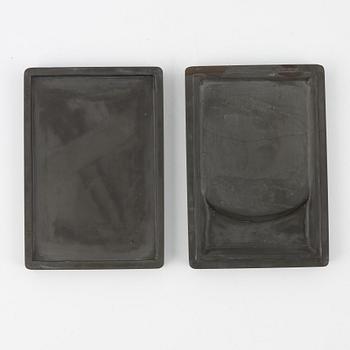 A Chinese inkstone with cover, Qingdynasty.