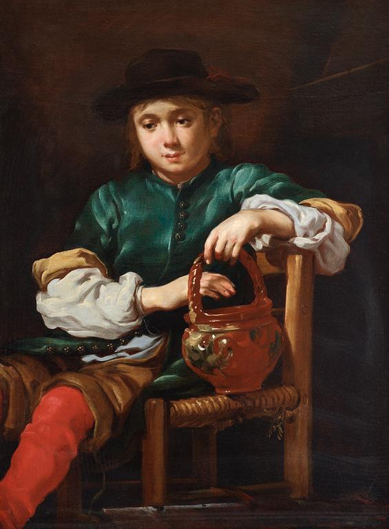 Bernhard Keilhau (Monsù Bernardo), Sitting boy with a pot, allegory over winter.