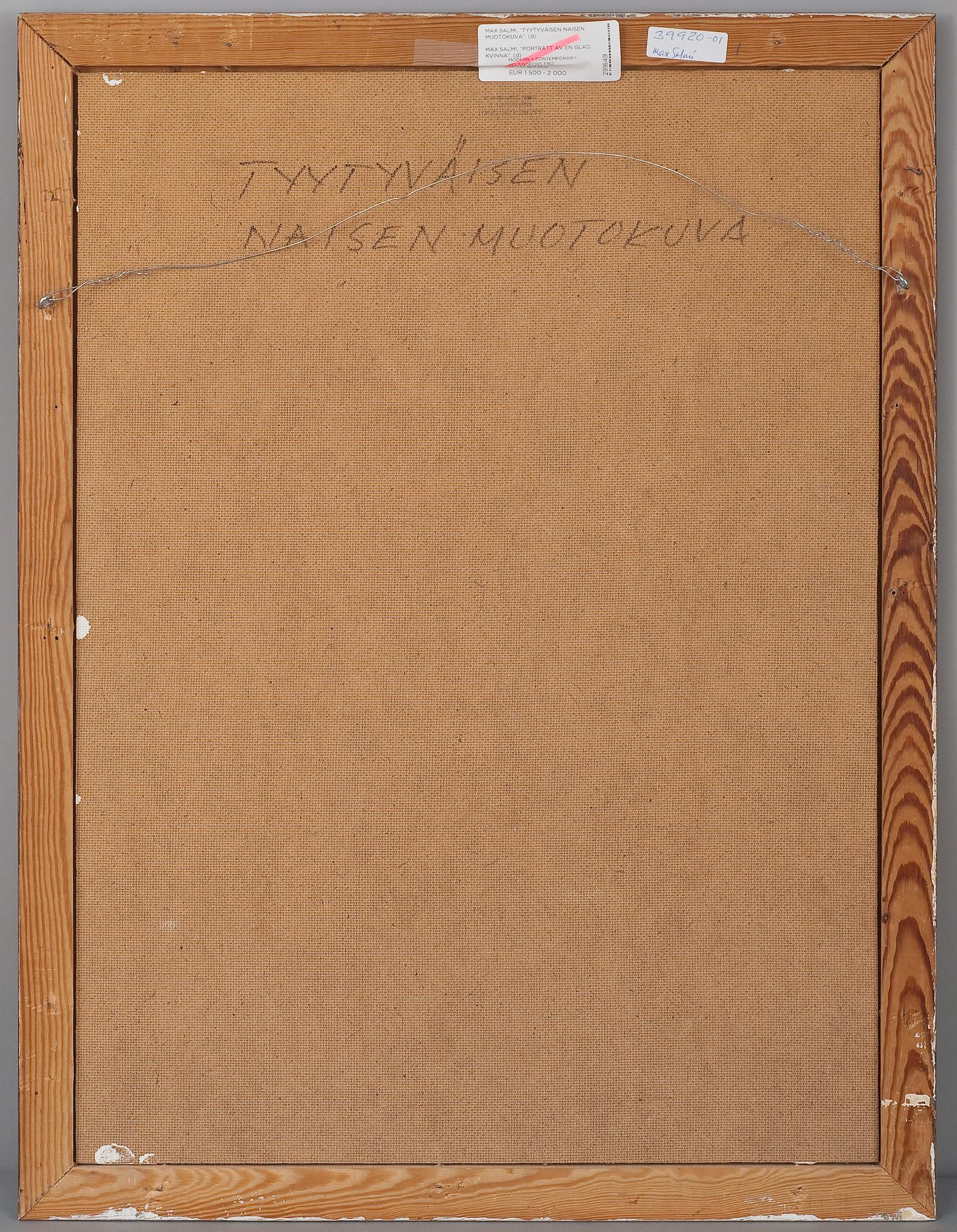 Max Salmi, "PORTRÄTT AV EN GLAD KVINNA".