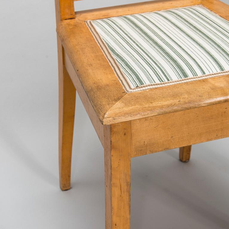 Louis Sparre, four Jugend Style chairs for Aktiebolaget Iris, Porvoo Finland, early 20th century.