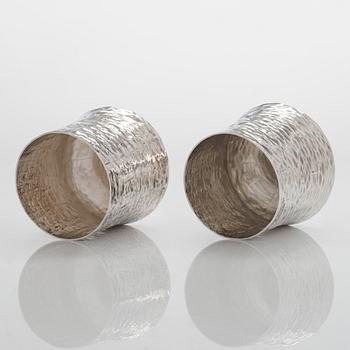 Tapio Wirkkala, a sterling silver pitcher with eight beakers, Hämeenlinna Finland 1973-1978.