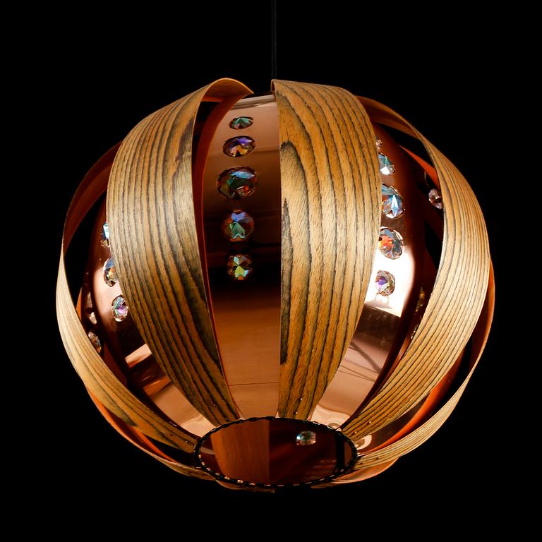 TAKLAMPA, möjligen Werner Schou, 1970-tal. Höjd 36 cm.