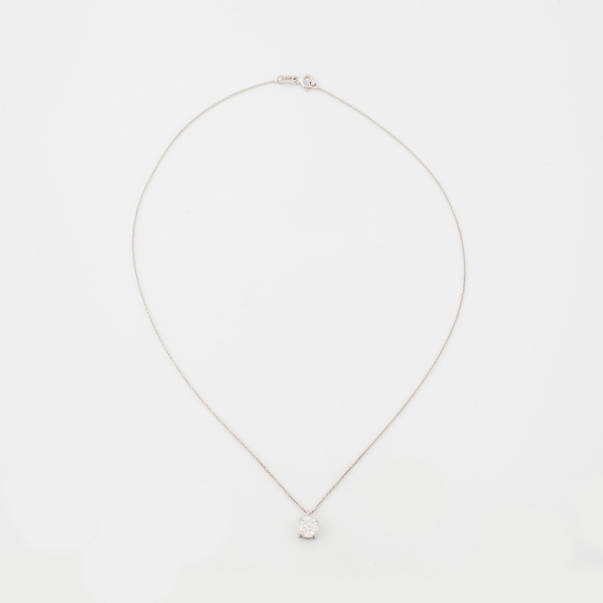 COLLIER, med briljantslipad diamant ca 1.00 ct.