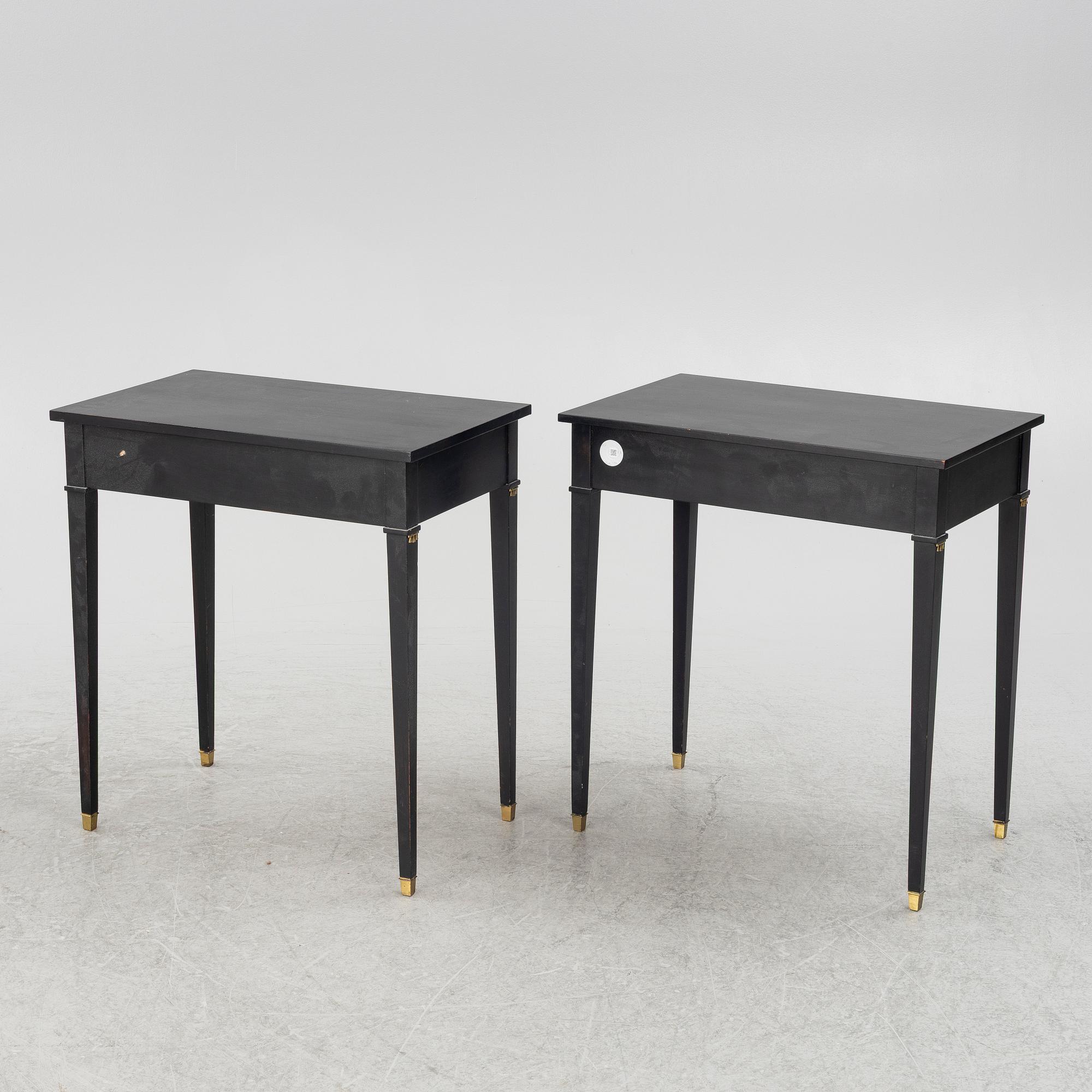 A pair of late Gustavian style tables, mid-20th century.