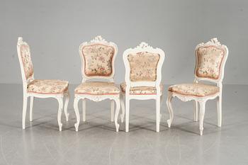 STOLAR, 4 stycken, ny-Louis XV-stil, 1900-tal.