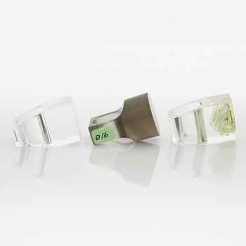Siv Lagerström, three rings, acrylic plastic, 1970s.