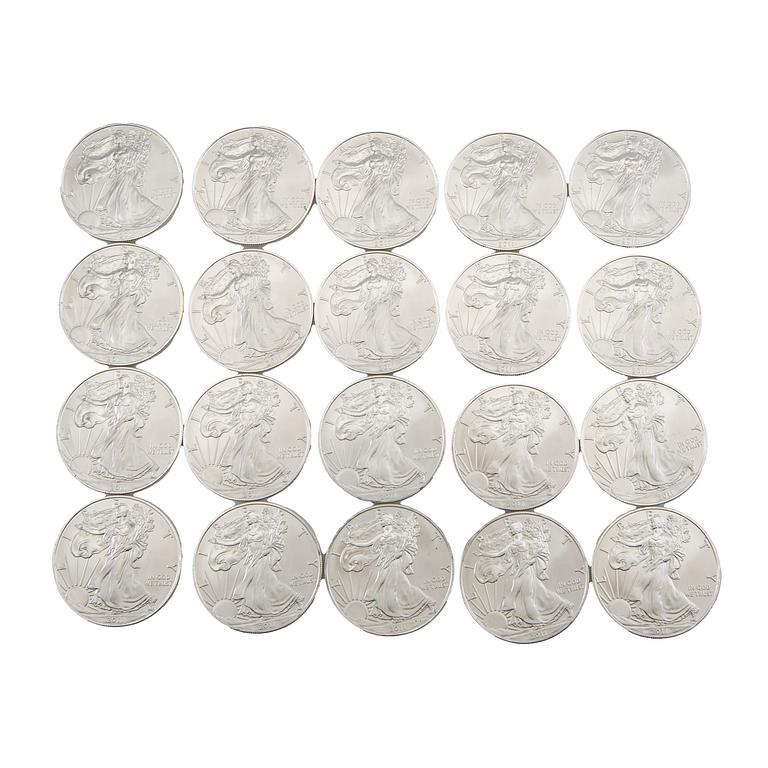 20 st 1 oz mynt 999 silver.