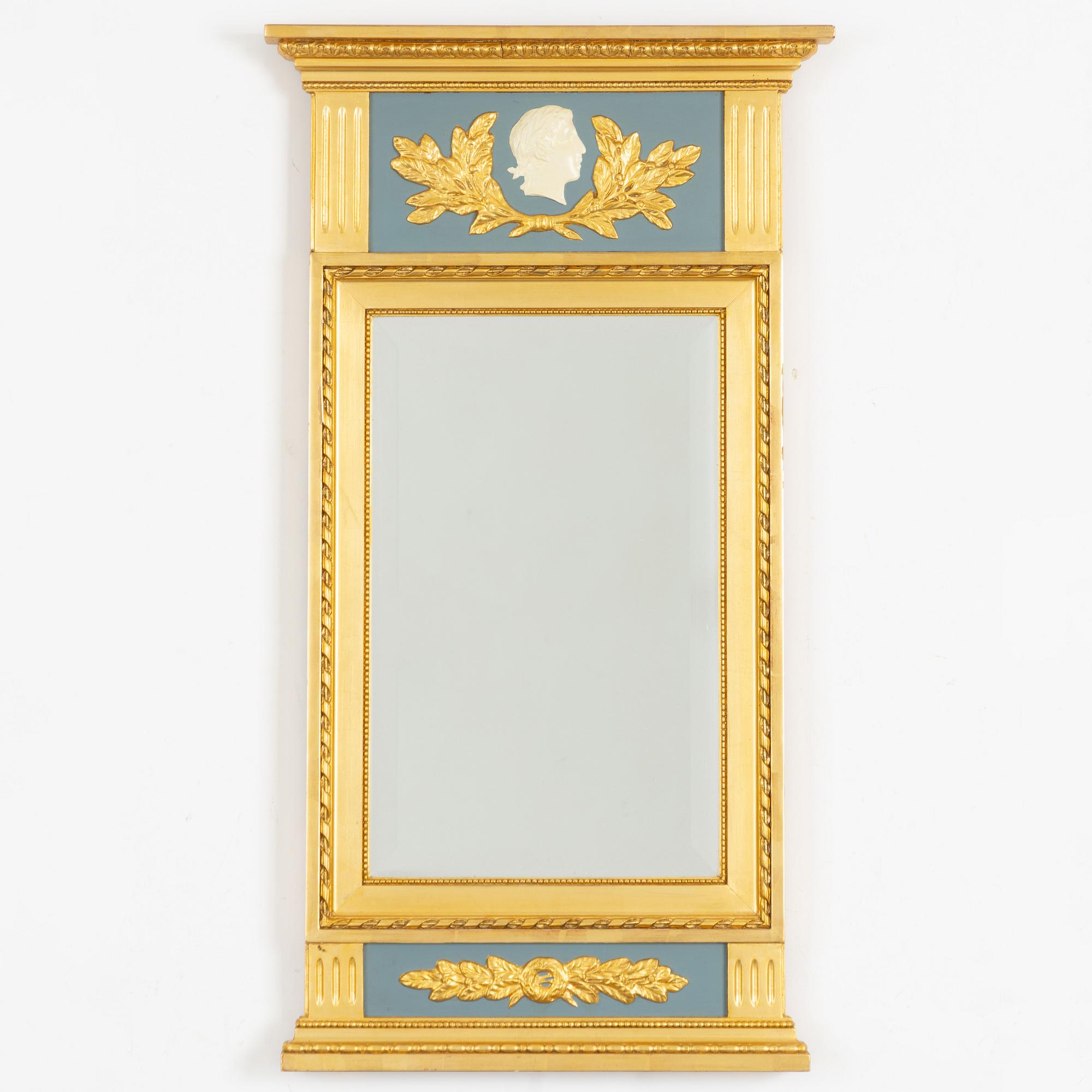 Spegel, gustaviansk stil, AB Exportlist, Nyköping, 1900-talets mitt.