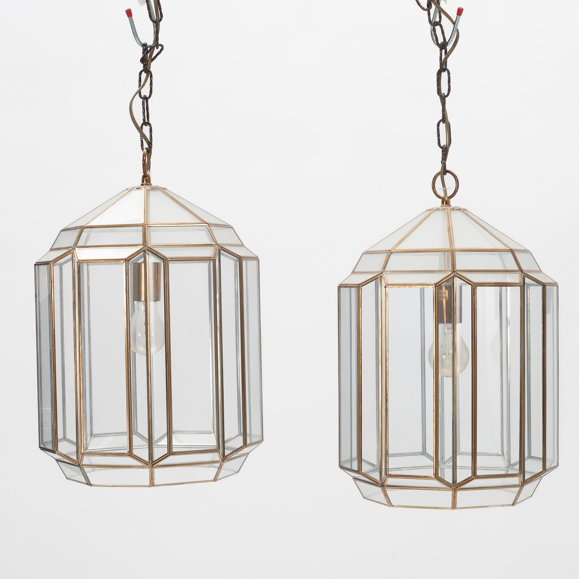 A pair of lanterns, 20th Century.