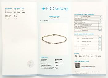 Brilliant-cut diamond bracelet, with certificate HRD.