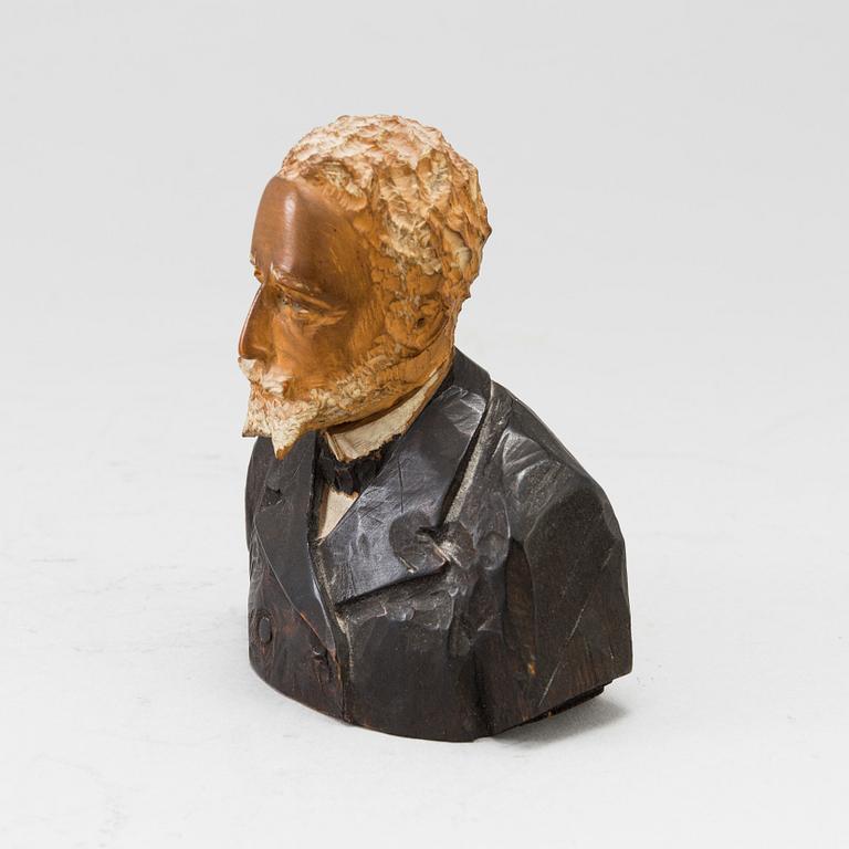 AXEL PETERSSON DÖDERHULTARN, träskulptur, snidat och delvis bemålat trä.