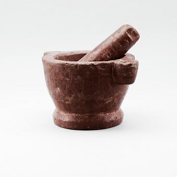 MORTEL MED STÖT, kalksten, 1800-tal.
