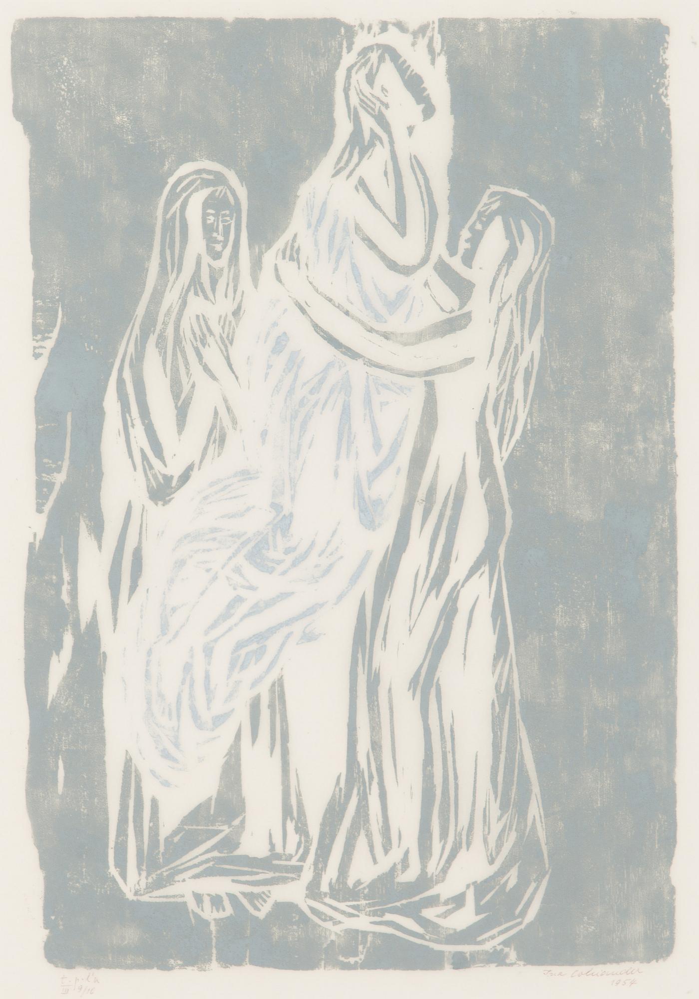 Ina Colliander, träsnitt, signerad och daterad 1954, märkt t.p.l'a III 9/10.