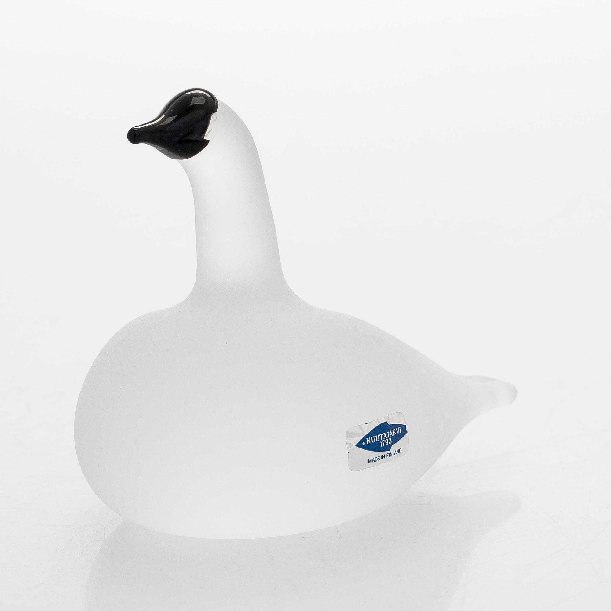Oiva Toikka, glasfågel, "Snow Goose", signerad O.Toikka, Nuutajärvi.