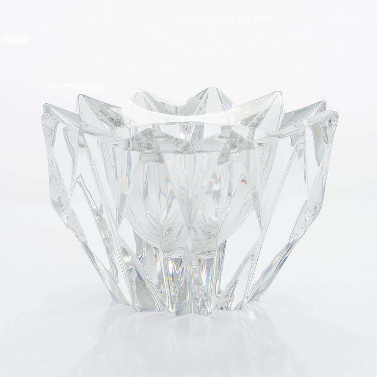 Aimo Okkolin, skål, "Näckros", signerad Aimo Okkolin, Riihimäen Lasi Oy.