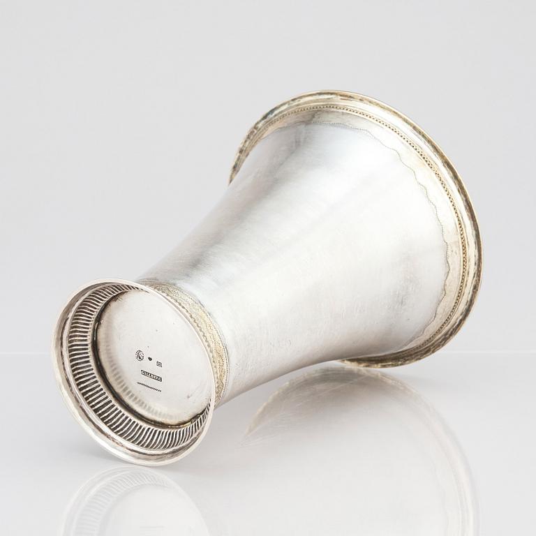 A Swedish 18th century parcel-gilt silver beaker, mark of Petter Gillberg, Varberg 1791.