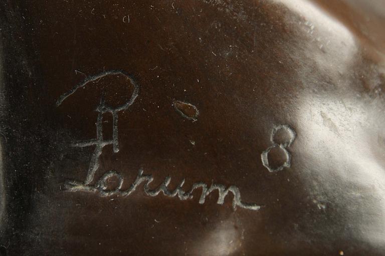 VÄGGSKULPTUR, brons, sign R Larum.