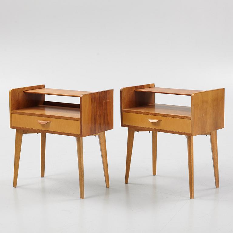 Helmut Magg, sängbord, ett par, WK möbel, 1900-talets mitt.