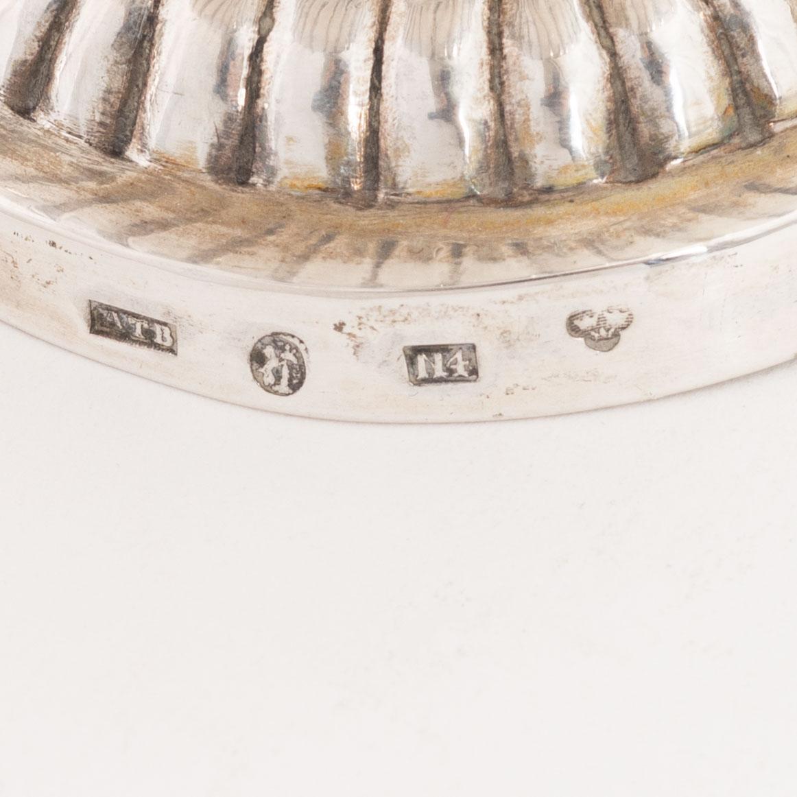 A set of three Swedish silver Empire jugs, first part of the 19th Century.
