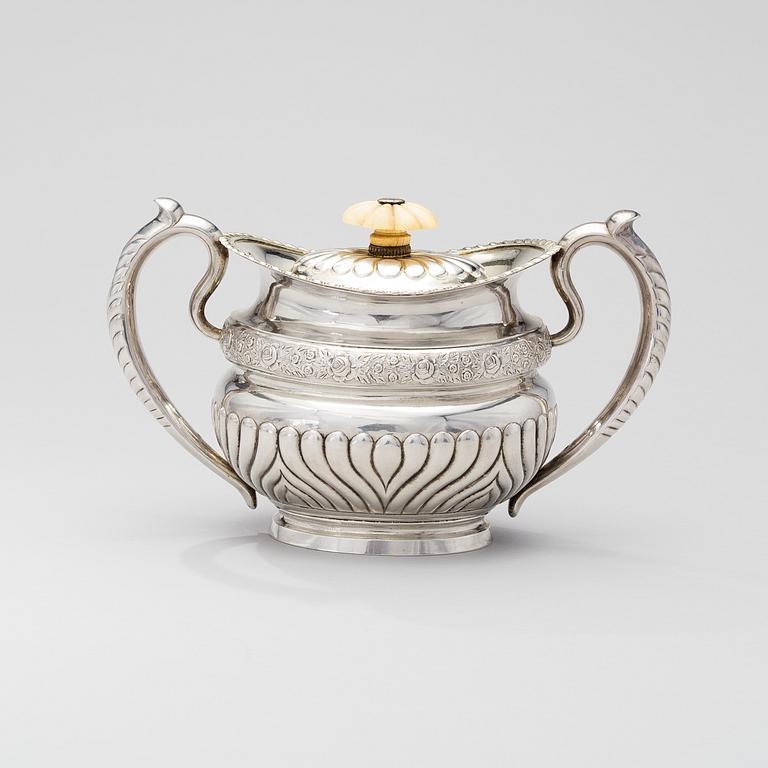 SUGAR BOWL WITH LID, silver, St:Petersburg 1834 Carl Gustaf Savary, weight 572 g.