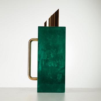 An Aldo Tura lacquered goatskin thermos, Milano, Italy, 1950-60's.