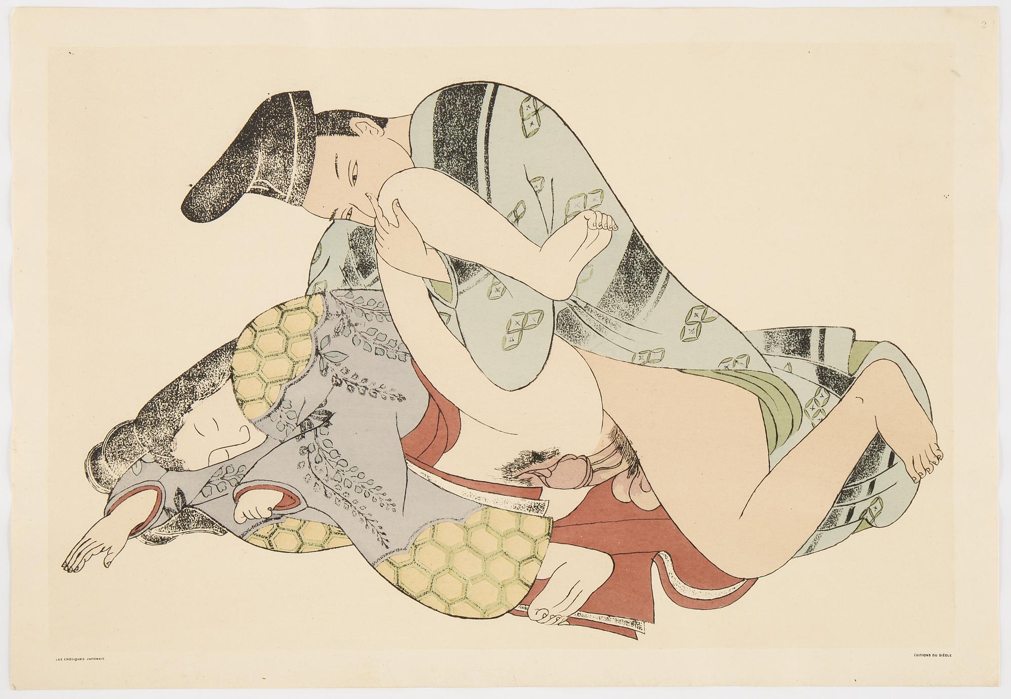 Mapp av Francois Poncetton, Les Erotiques Japonais, Paris, Editions du Siecle, 121 Bouleard Saint-Michel. MCMXXV.