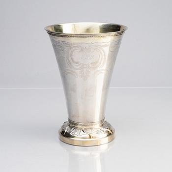 Olof Yttraeus, bägare, silver, Uppsala 1785. Gustaviansk.