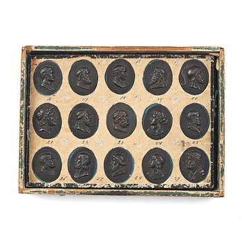 142. Collection of 60 portrait metal medallions, first half of the 19th century.