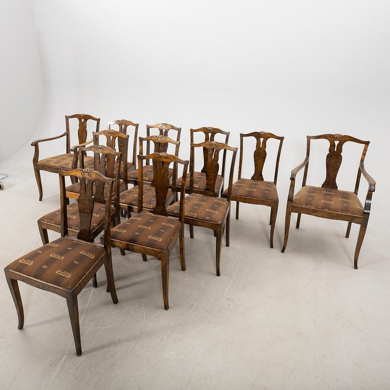 Chairs 10 pcs and armchairs 2 pcs 1920s.