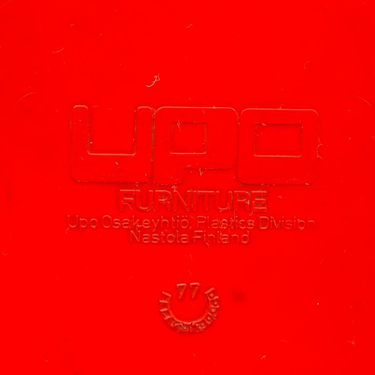 An interior set in red plastic from the 1970s, 7 parts.