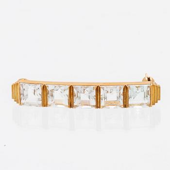 Wiwen Nilsson, brooch 18K gold and rock crystal, Lund 1969.