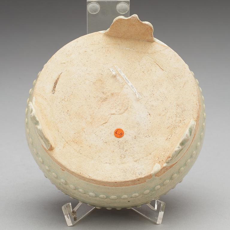 A pale celadon glazed tripod censer, Yuan dynasty (1280-1367).