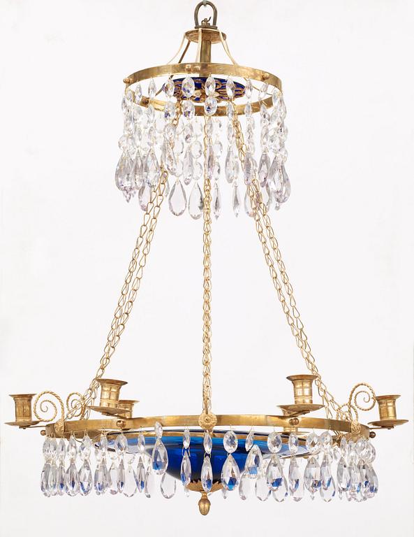 LJUSKRONA, för sju ljus. Sengustaviansk, omkring år 1800.