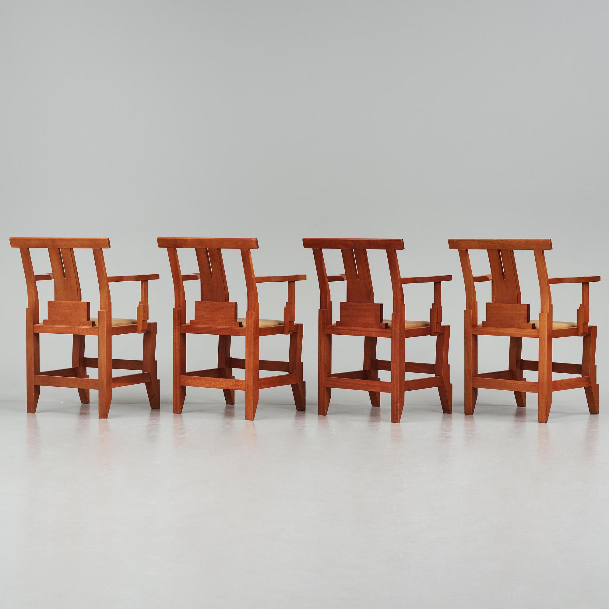 John Kandell, a set of four "Solitär" chairs, Källemo, Värnamo, post 1985.