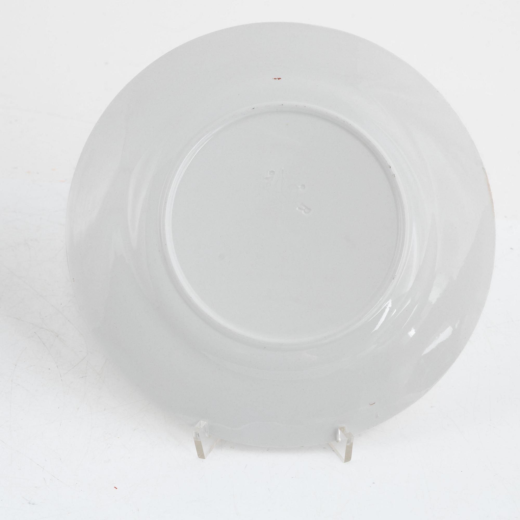 A creamware crayfish bowl, Rörstrand. Twelve side plates, Gustafsberg, early 20th Century.