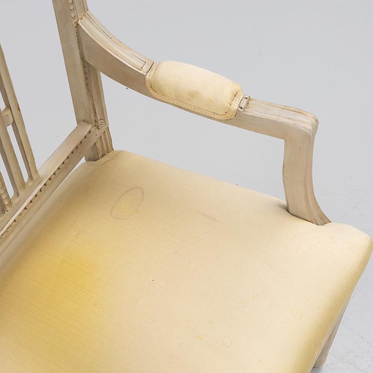 Karmstolar, ett par, gustavianska, Lindome, 1800-tal.