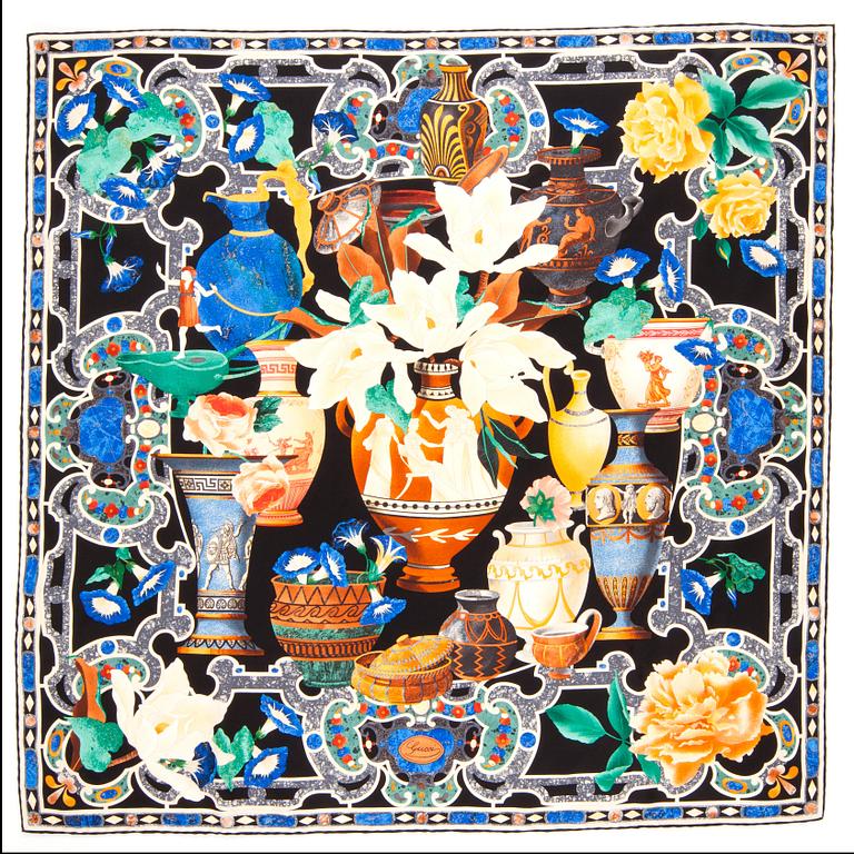 GUCCI and CELINÉ, three silk scarves.