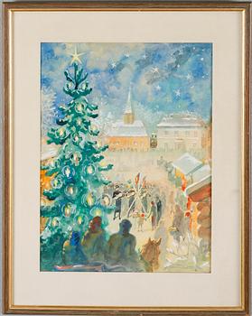 GUNNAR WIDHOLM, akvarell, signerad.