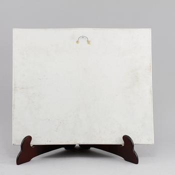 VÄGGPLAKETT, stengods, Brita Heilimo, Arabia, monogramsignerad, omkring 1900-talets mitt.