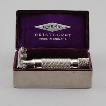 RAKHYVEL, vitmetall, "Aristocrat", Gillette, England, 1900-talets första hälft.
