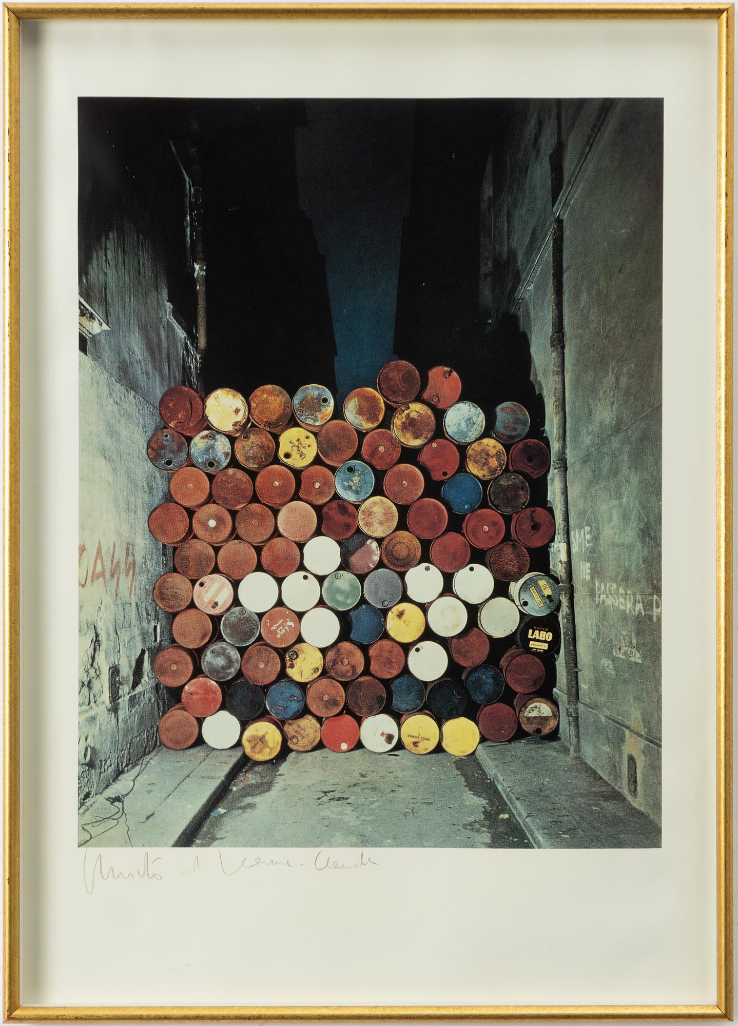 Christo & Jeanne-Claude, “Wall of Oil Barrels, The Iron Curtain, Rue Visconti, Paris".