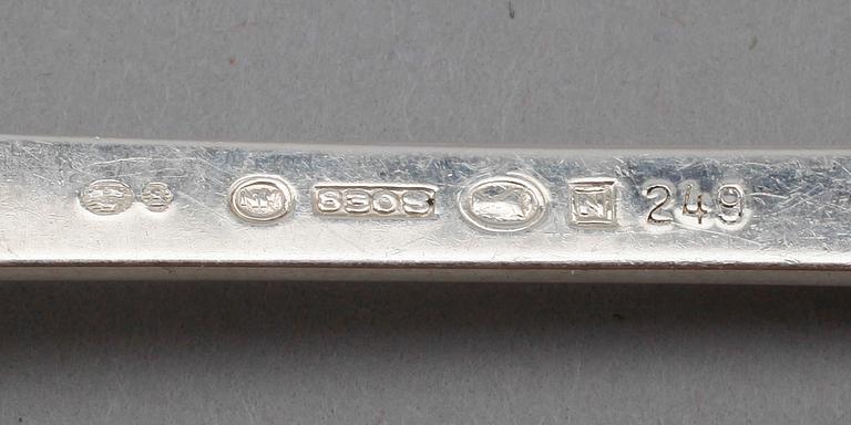 SKED SAMT KAKGAFFLAR, 9 st, silver, Norge, 1900-tal. Vikt ca 206 gram.