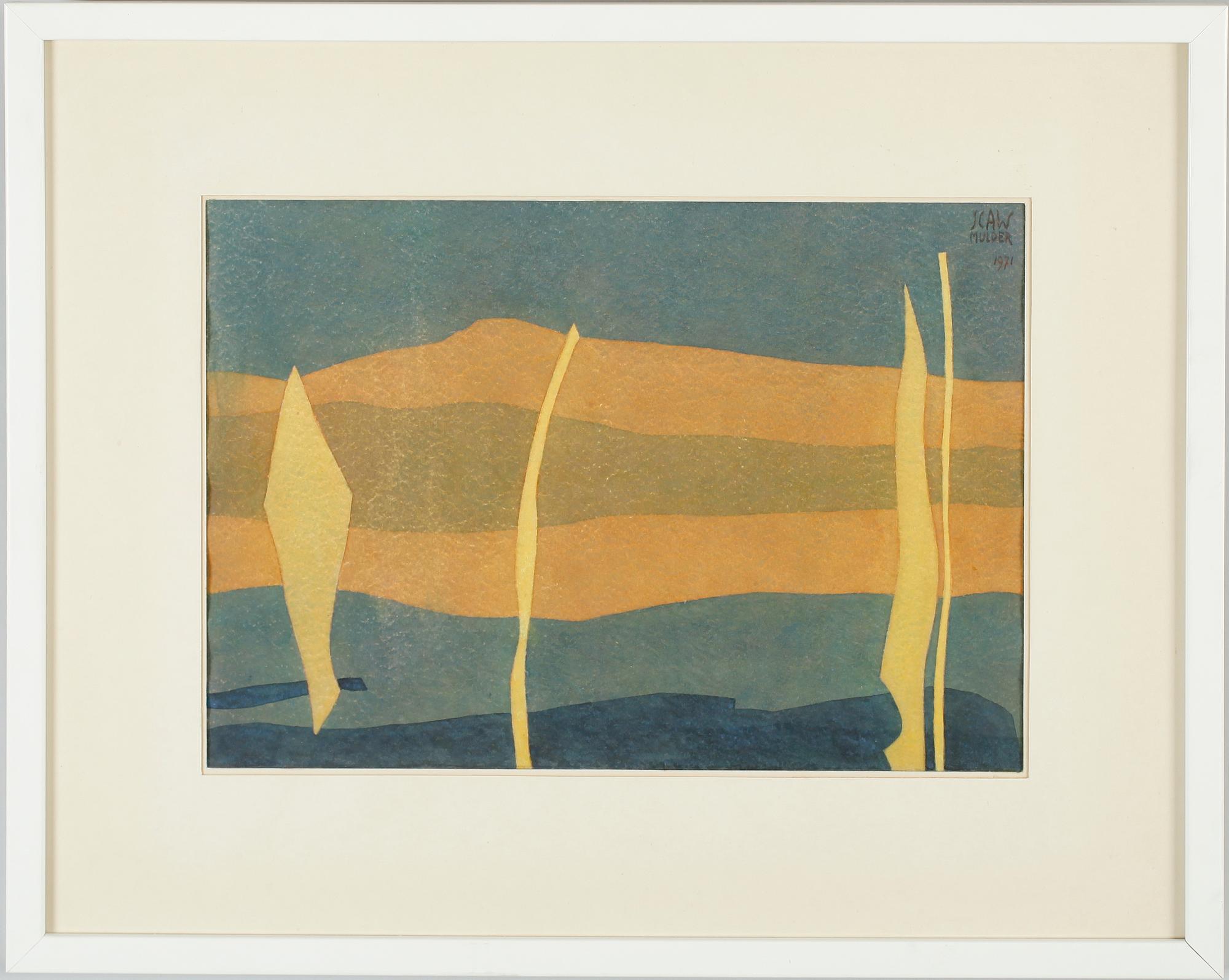 JAN SCAW MULDER, gouache, sign och dat 1971.